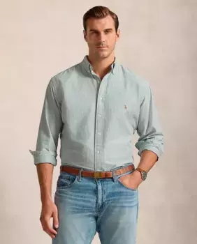 Оксфордская мужская рубашка классического кроя больших размеров Polo Ralph Lauren, цвет Verde Agua