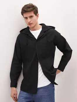 Оксфордская мужская рубашка с капюшоном и длинными рукавами LCW Casual