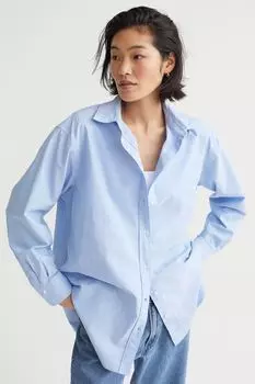 Оксфордская рубашка H&M, светло-синий