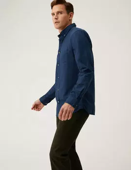 Оксфордская рубашка из чистого хлопка Marks & Spencer