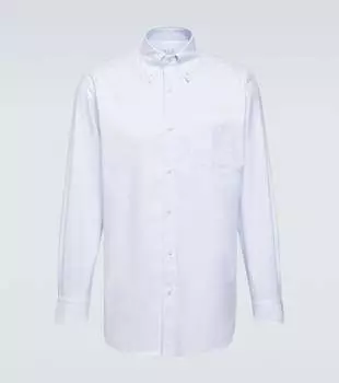 Оксфордская рубашка из хлопка в полоску Agui Loro Piana, White/Striped