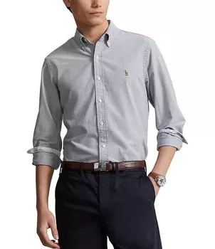 Оксфордская рубашка классического кроя с длинными рукавами Polo Ralph Lauren, серый