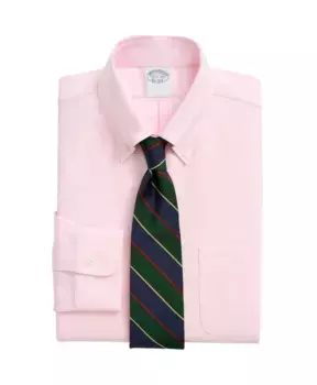 Оксфордская рубашка классического кроя с воротником на пуговицах Brooks Brothers, розовый