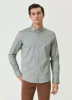 Оксфордская рубашка комфортного кроя Beymen Club, хаки