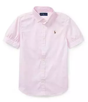 Оксфордская рубашка на пуговицах Polo Ralph Lauren для больших девочек 7–16 лет, розовый