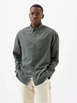 Оксфордская рубашка оверсайз с логотипом Gap, зеленый