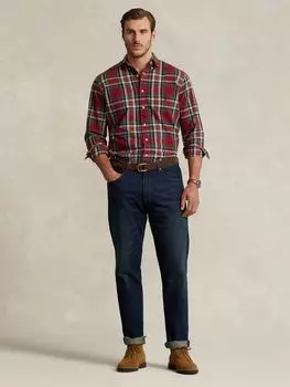 Оксфордская рубашка Polo Big & Tall, окрашенная в готовом виде Ralph Lauren, красный зеленый