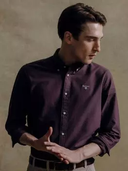Оксфордская рубашка приталенного кроя Barbour, инжир