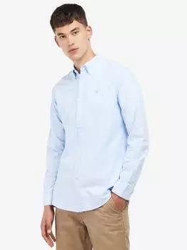 Оксфордская рубашка приталенного кроя Barbour, небесно-голубая