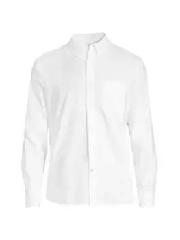 Оксфордская рубашка приталенного кроя Club Monaco, белый