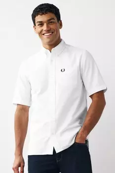 Оксфордская рубашка с короткими рукавами Fred Perry, белый