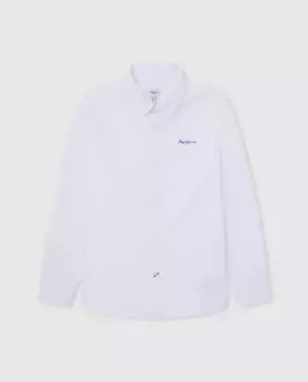 Оксфордская рубашка с логотипом для мальчиков Pepe Jeans, белый