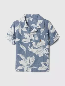 Оксфордская рубашка с узором Gap, синий