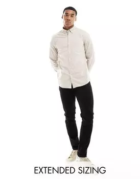 Оксфордская рубашка стандартного кроя ASOS DESIGN каменного цвета