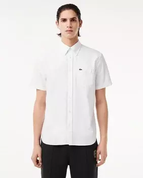 Оксфордская рубашка стандартного кроя с короткими рукавами Lacoste, белый