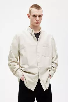 Оксфордская рубашка свободного кроя H&M, бежевый