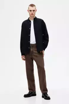 Оксфордская рубашка свободного кроя H&M, черный