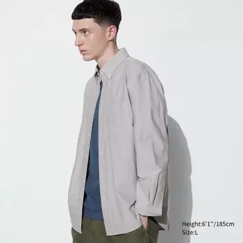 Оксфордская рубашка UNIQLO, серый