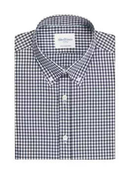 Оксфордская рубашка узкого кроя Alder & Green, цвет navy gingham