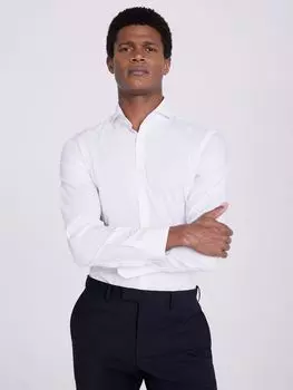 Оксфордская рубашка узкого кроя Pinpoint без глажки Moss, белый