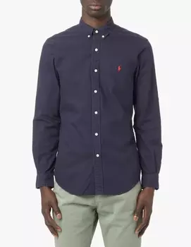 Оксфордская рубашка узкого кроя Polo Ralph Lauren, темно-синий