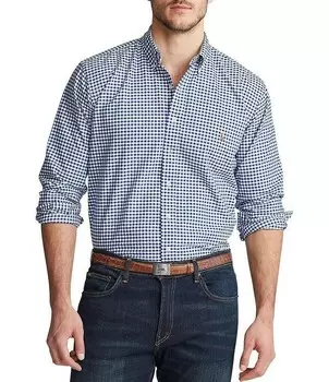 Оксфордская рубашка в клетку Polo Ralph Lauren Big & Tall, синий