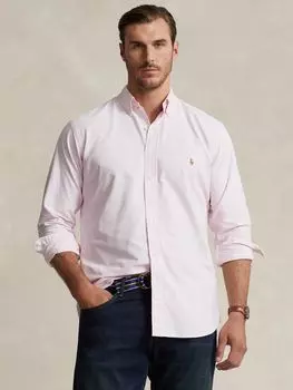 Оксфордская рубашка в мелкую клетку Polo Big & Tall Ralph Lauren, красный полосатый