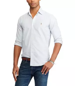 Оксфордская рубашка в несколько полосок Polo Ralph Lauren, белый