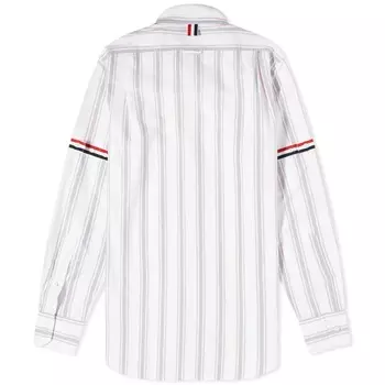 Оксфордская рубашка в полоску на пуговицах Thom Browne, мультиколор