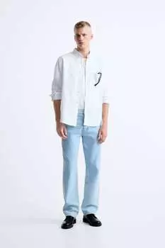 Оксфордская рубашка ZARA, белый