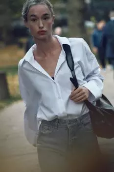 Оксфордская рубашка ZARA, белый