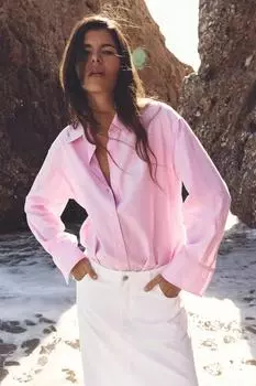 Оксфордская рубашка ZARA, цвет Pink/White