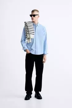 Оксфордская рубашка ZARA, голубое небо