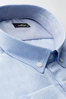 Оксфордская спортивная мужская рубашка большого размера с длинным рукавом TUDORS, синий
