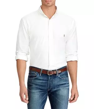 Оксфордская спортивная рубашка классического кроя Polo Ralph Lauren Big & Tall, белый