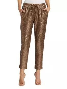 Оксфордские брюки с пайетками Splendid, цвет Walnut
