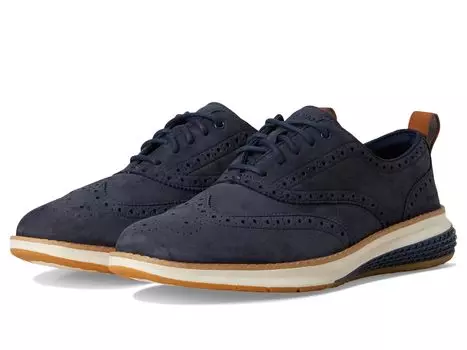 Оксфорды Cole Haan Original Grand Energy Weave Wing Tip Oxford, цвет Navy Blazer Nubuck/Ivory