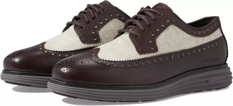 Оксфорды Cole Haan Originalgrand Longwing Oxford, цвет Earthlite/Taupe Recycled Wool/Dark Chocolate/Black