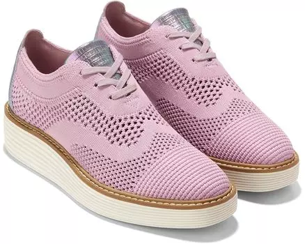 Оксфорды Cole Haan Originalgrand Platform Stitchlite Oxford, цвет Mauve Shadows Knit/Halogram/Ivory