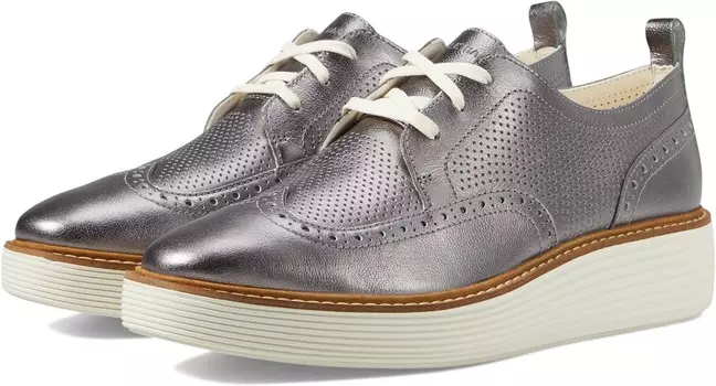 Оксфорды Cole Haan Originalgrand Platform Wing Tip Oxford, цвет Pewter Metallic