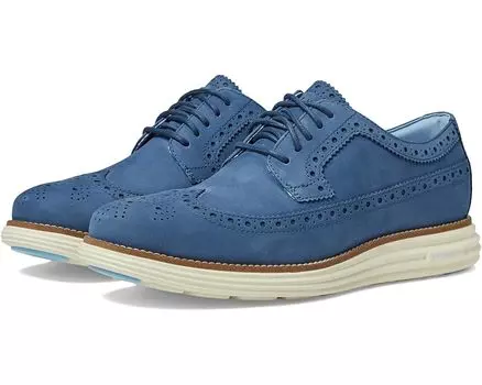Оксфорды Cole Haan Originalgrand Remastered Longwing, цвет Ensign Blue Nubuck/Ivory