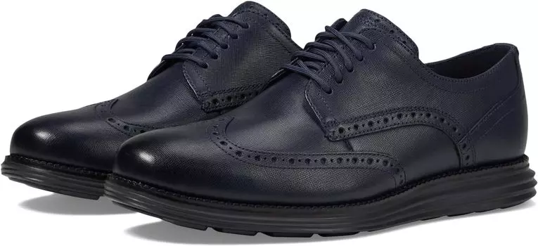 Оксфорды Originalgrand Wing Tip Oxford Cole Haan, цвет Navy Blazer Saffiano/Black