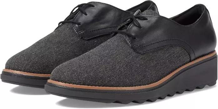 Оксфорды Sharon Rae Clarks, цвет Black Tweed Combi