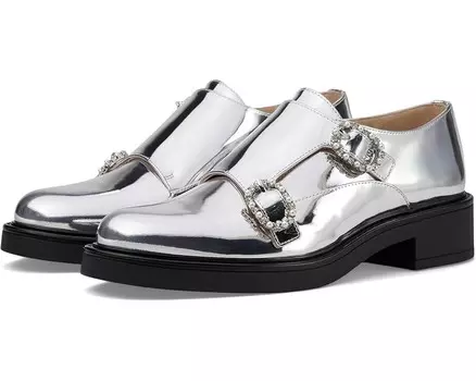 Оксфорды Stuart Weitzman Leighton Monk Strap, серебряный