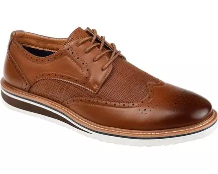 Оксфорды Vance Co. Warrick Wing Tip Derby, цвет Brown Vegan Leather