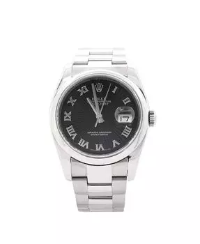 Oyster Perpetual Date просто автоматические часы из нержавеющей стали 36 мм Pre-Owned Rolex, черный