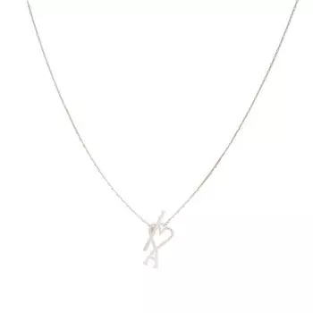 Ожерелье Ami Small A Heart Chain Necklace, серебряный