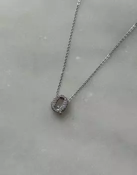 Ожерелье Bymehshake Bubble Letter с буквой 'Q', серебро