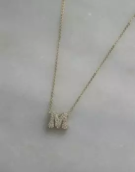 Ожерелье Bymehshake Bubble с буквой «M», золотое