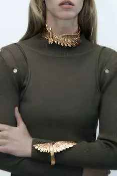 Ожерелье-чокер феникс ZARA, золотой